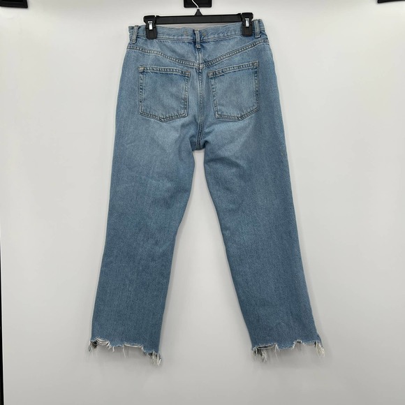 Free People We The Free Sharkbite Light Wash Raw Hem Jeans 30 - Picture 2 of 3